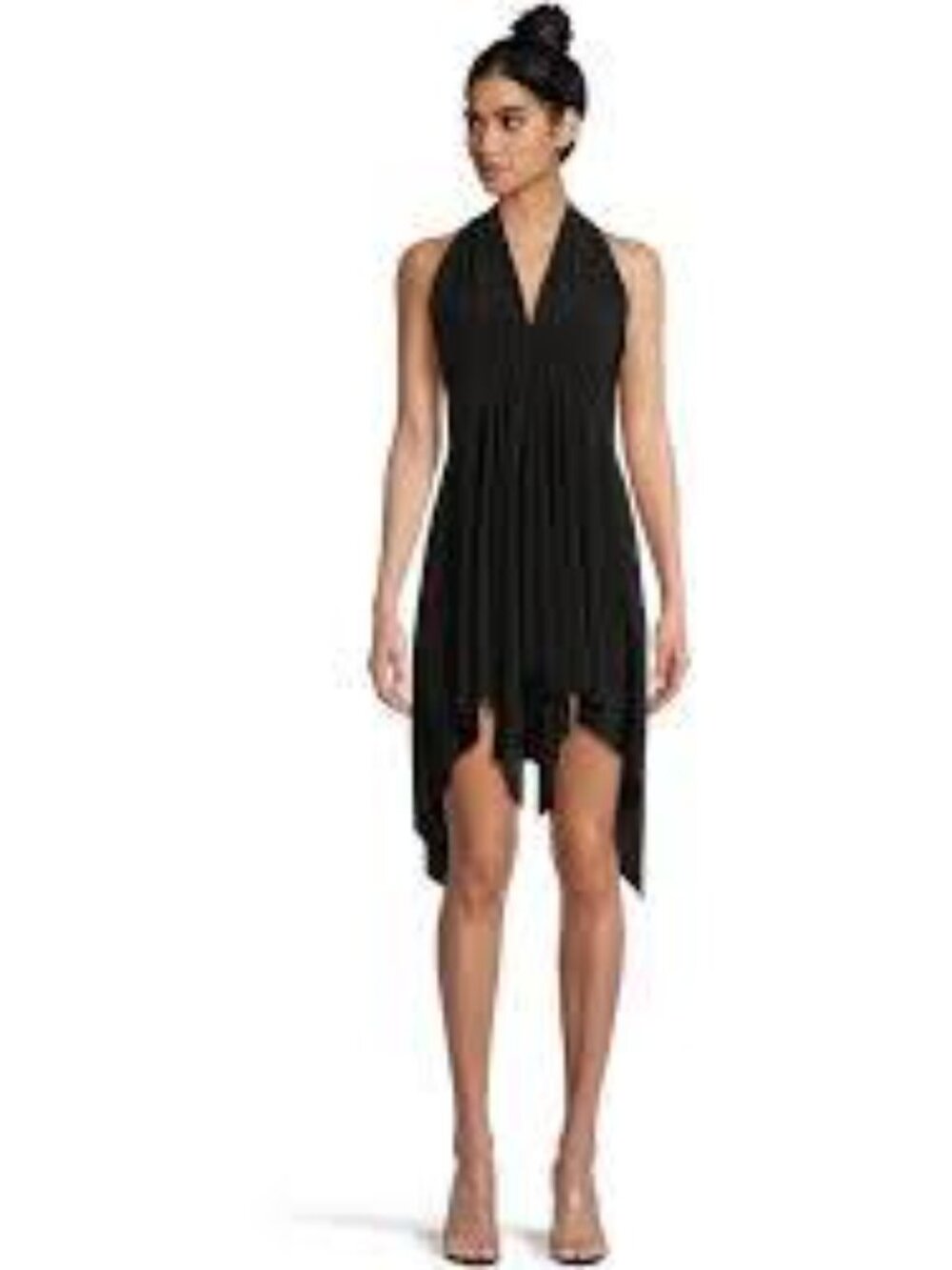 NWOT Norma Kamali Convertible Halter Dress XS Black Open Back